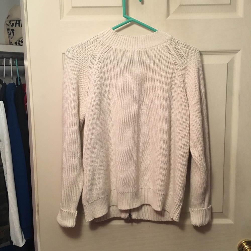 white sweater